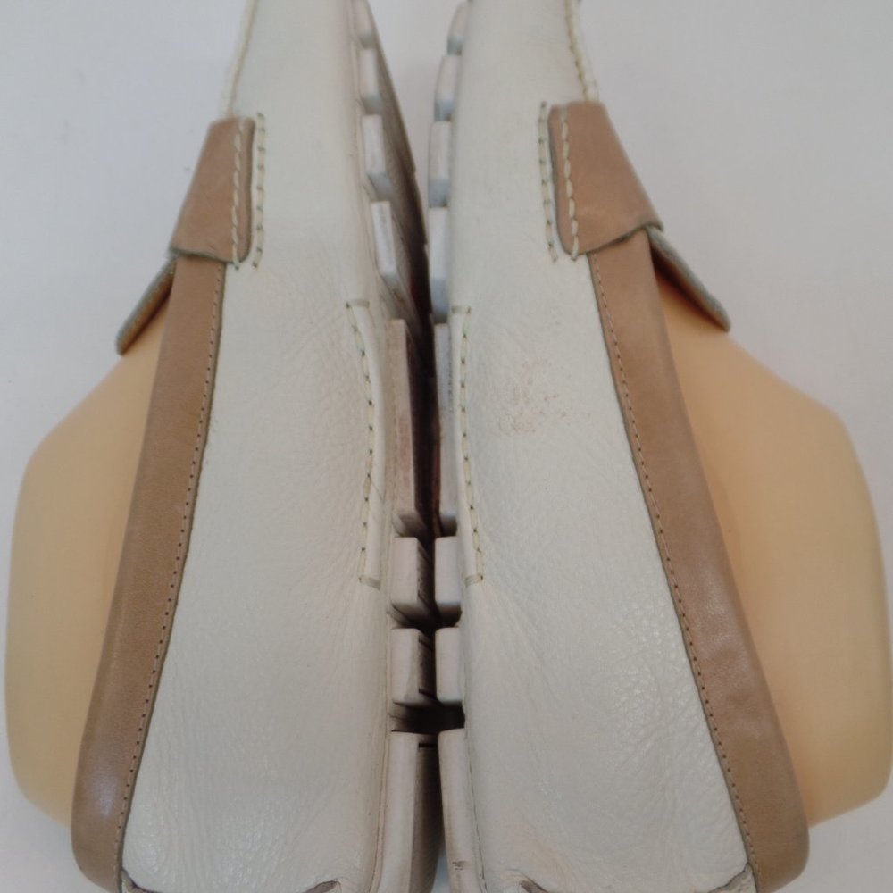 Cole Haan Air White & Tan Leather Slip on Driving Loafers Shoes Sz 9 #D39386 - Picture 13 of 16